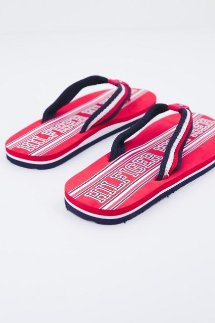 TOMMY HILFIGER LOGO PRINT FLIP FLOP en color ROJO (3)