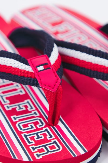 TOMMY HILFIGER LOGO PRINT FLIP FLOP en color ROJO (4)