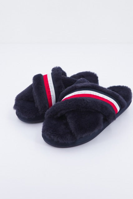 TOMMY HILFIGER FURRY HOME SLIPPER en color AZUL (1)