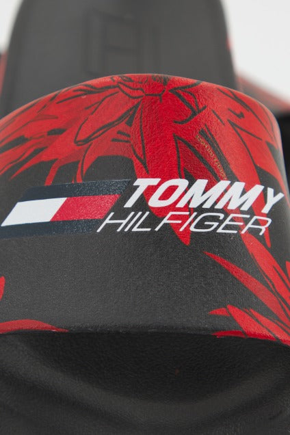 TOMMY HILFIGER TS POOLSLIDE FLORAL en color NEGRO (4)