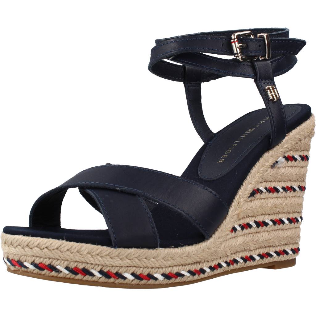 TOMMY HILFIGER FEMININE HIGH WEDGE SAND en color AZUL (1)