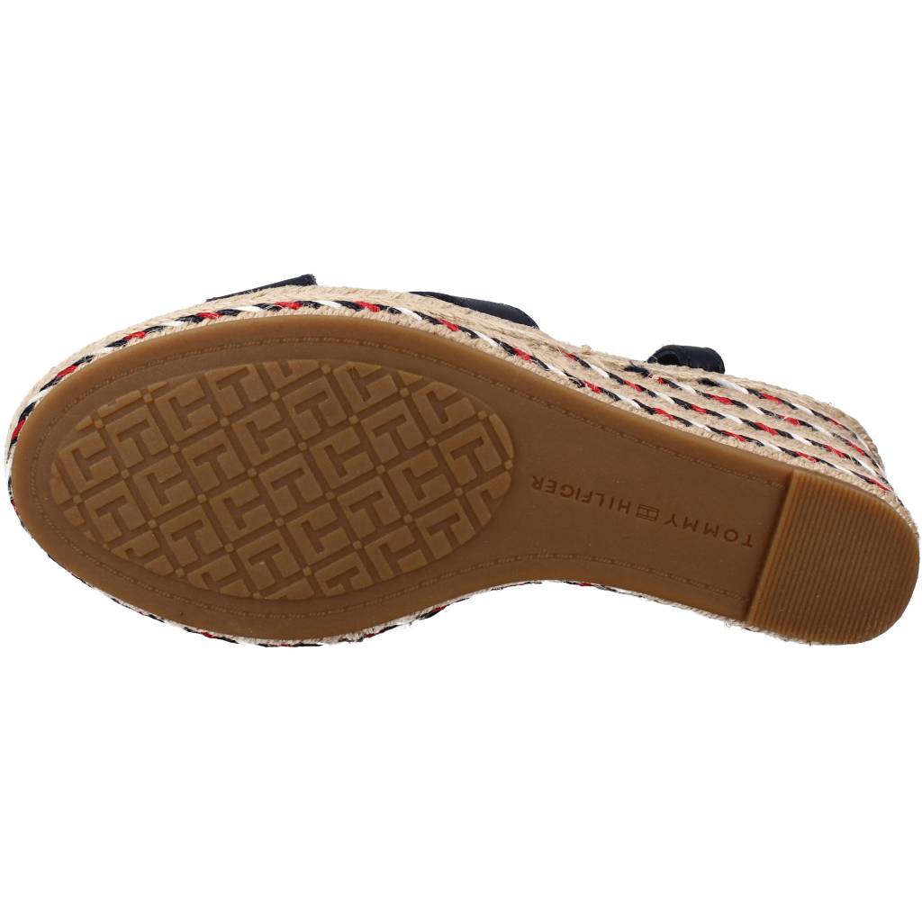TOMMY HILFIGER FEMININE HIGH WEDGE SAND en color AZUL (6)