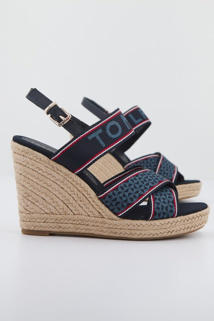 TOMMY HILFIGER WEBBING HIGH WEDGE en color AZUL (2)