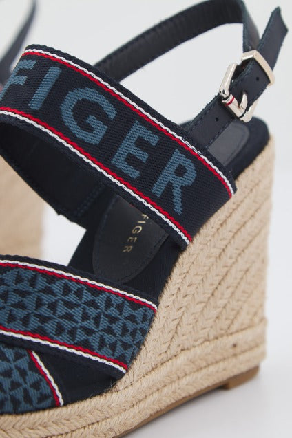TOMMY HILFIGER WEBBING HIGH WEDGE en color AZUL (4)