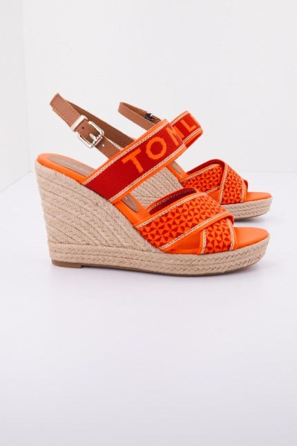 TOMMY HILFIGER WEBBING HIGH WEDGE en color NARANJA (2)