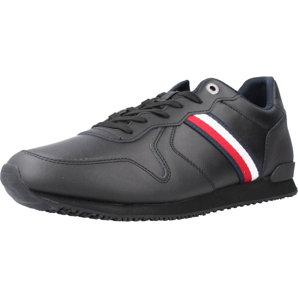 TOMMY HILFIGER ICONIC RUNNER LEATHER en color NEGRO (1)