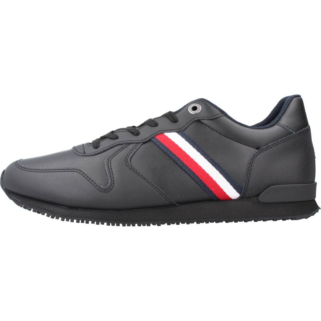 TOMMY HILFIGER ICONIC RUNNER LEATHER en color NEGRO (2)