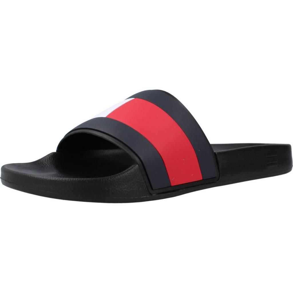 TOMMY HILFIGER RUBBER TH FLAG POOL SLID en color NEGRO (1)