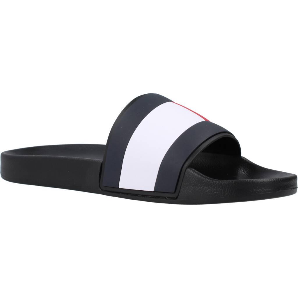 TOMMY HILFIGER RUBBER TH FLAG POOL SLID en color NEGRO (5)