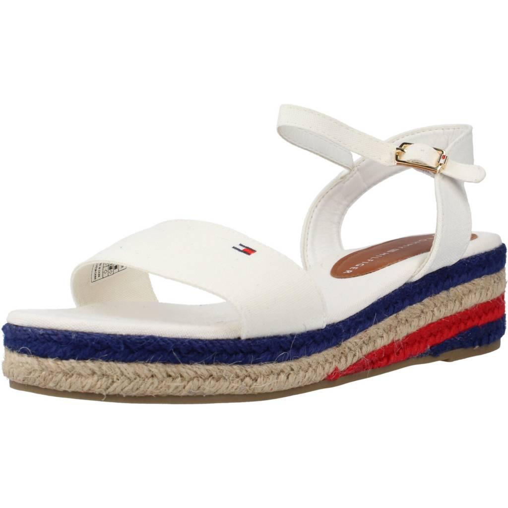 TOMMY HILFIGER ROPE WEDGE SANDAL en color BLANCO (1)