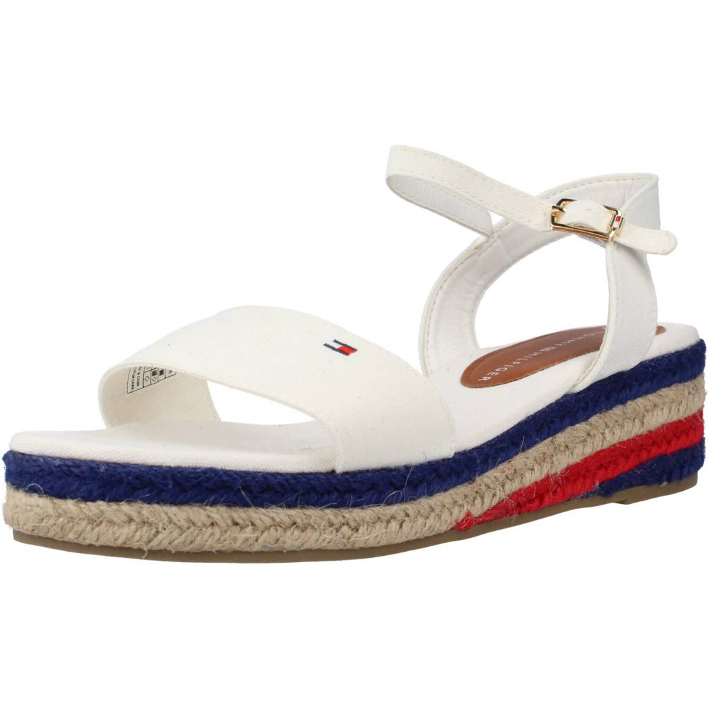 TOMMY HILFIGER ROPE WEDGE SANDAL en color BLANCO (1)
