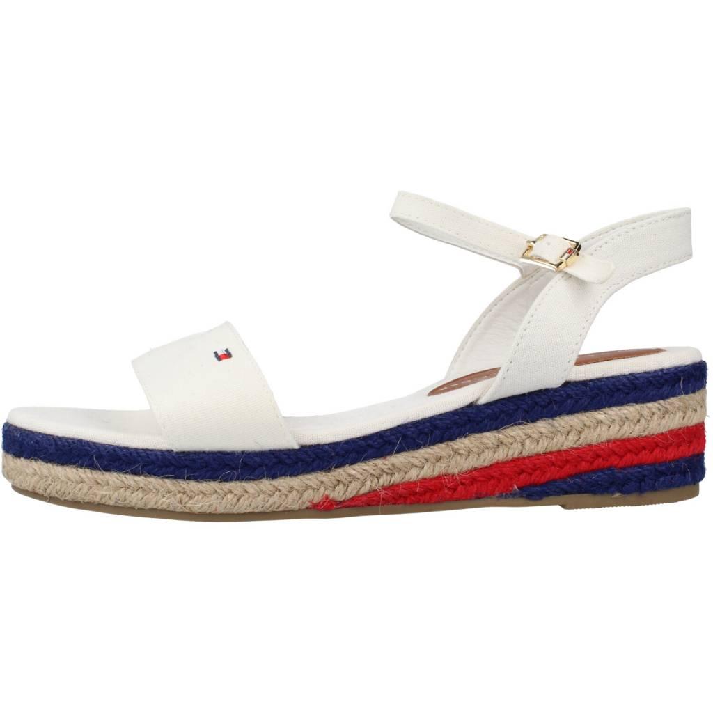TOMMY HILFIGER ROPE WEDGE SANDAL en color BLANCO (2)