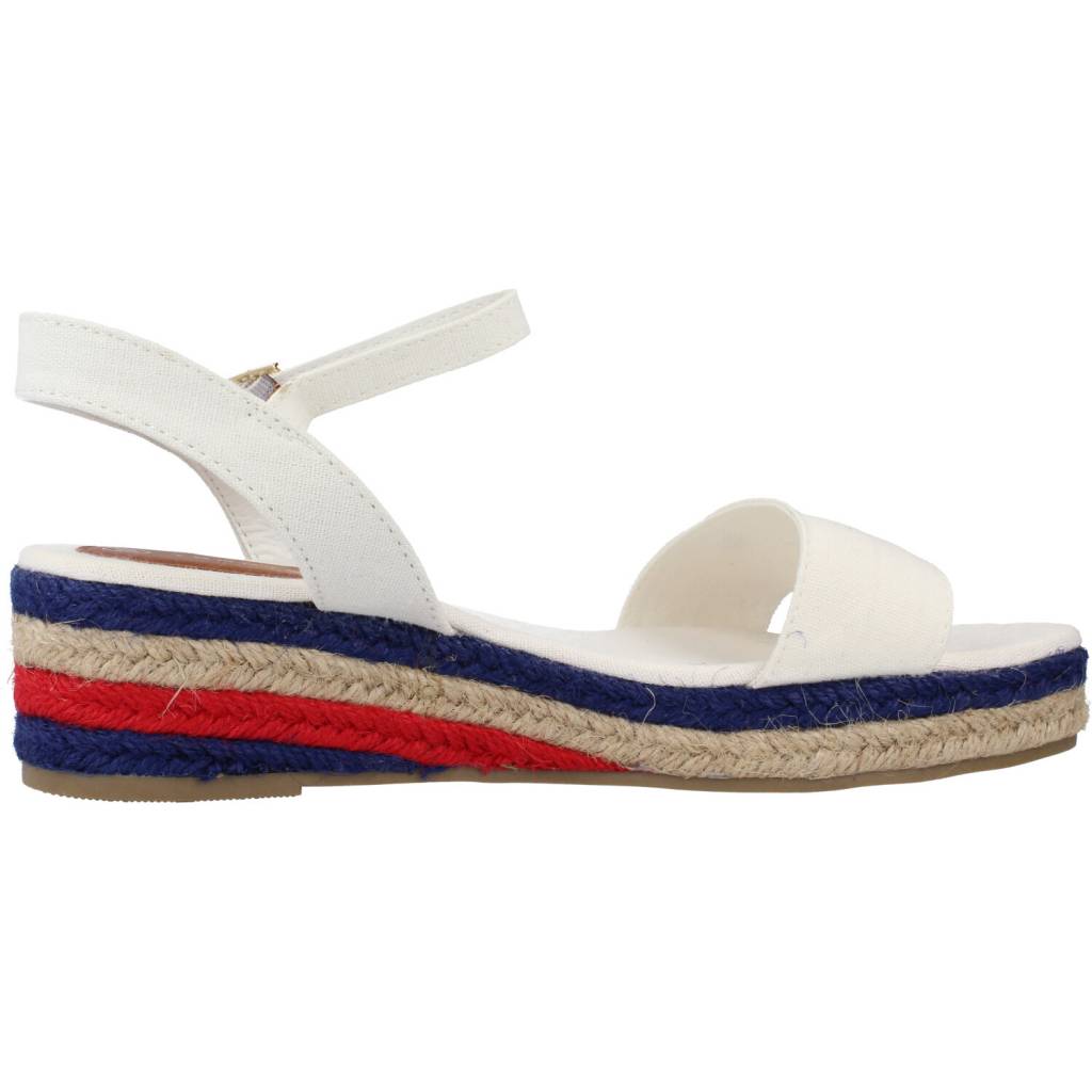 TOMMY HILFIGER ROPE WEDGE SANDAL en color BLANCO (4)