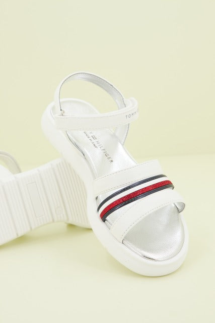 TOMMY HILFIGER STRIPES TIRA ADHESIVA SANDAL en color BLANCO (4)