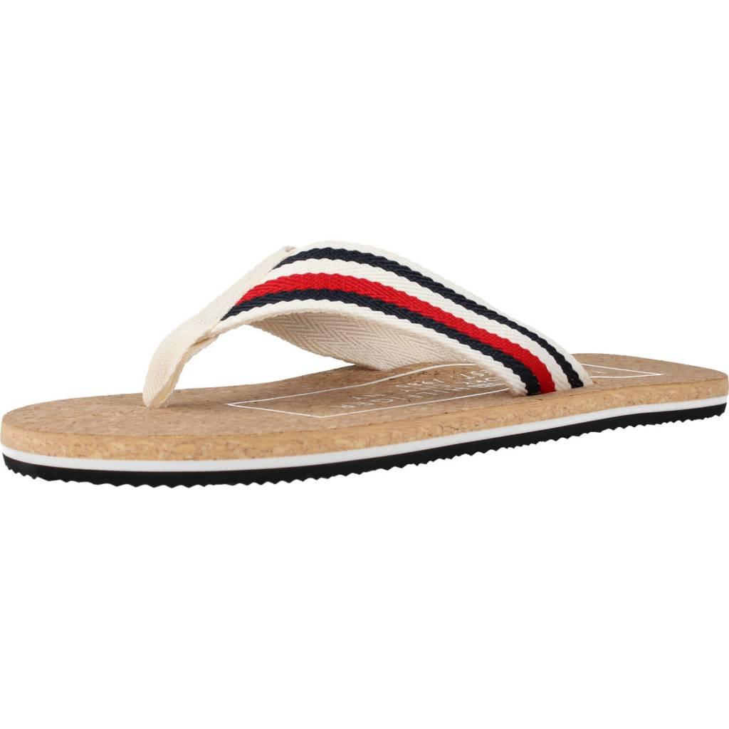 TOMMY HILFIGER CORK BEACH SANDAL en color BLANCO (1)
