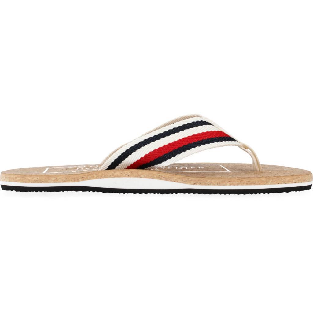 TOMMY HILFIGER CORK BEACH SANDAL en color BLANCO (4)
