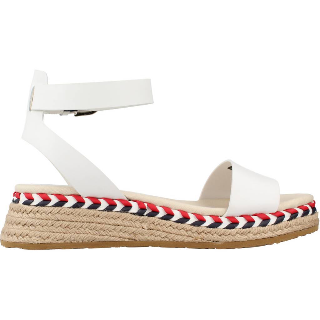 TOMMY HILFIGER LOW WEDGE SANDAL en color BLANCO (4)