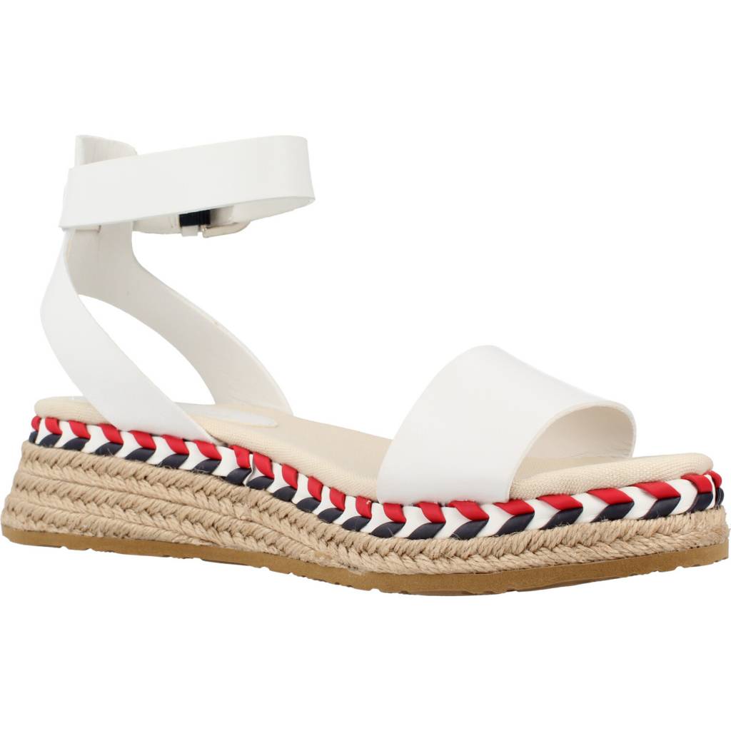 TOMMY HILFIGER LOW WEDGE SANDAL en color BLANCO (5)