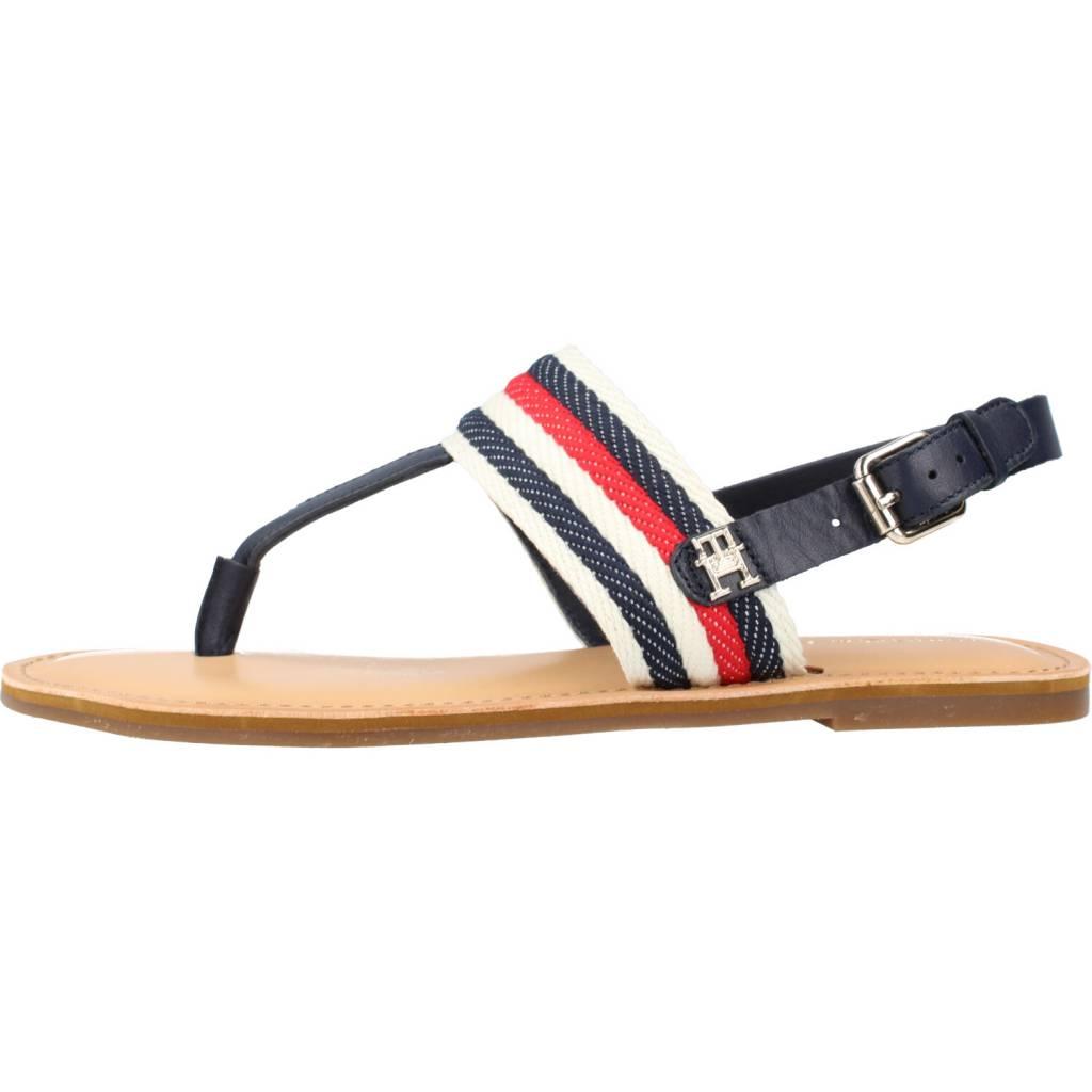 TOMMY HILFIGER FLAT SANDAL CORPORATE en color AZUL (2)