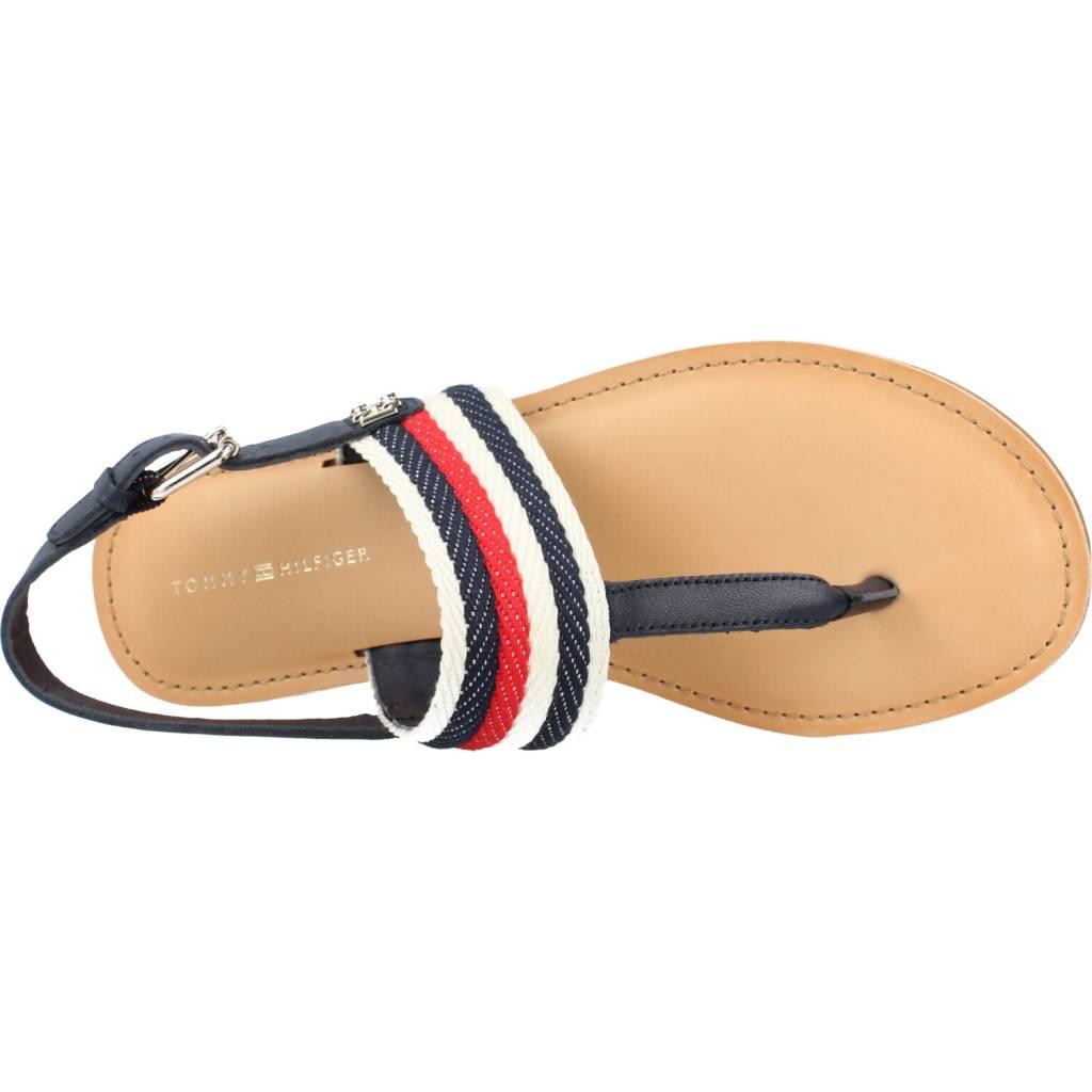 TOMMY HILFIGER FLAT SANDAL CORPORATE en color AZUL (7)