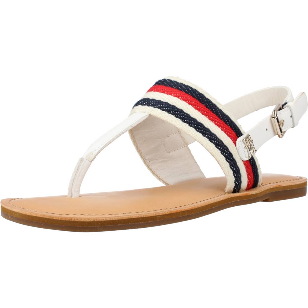 TOMMY HILFIGER FLAT SANDAL CORPORATE en color BLANCO (1)