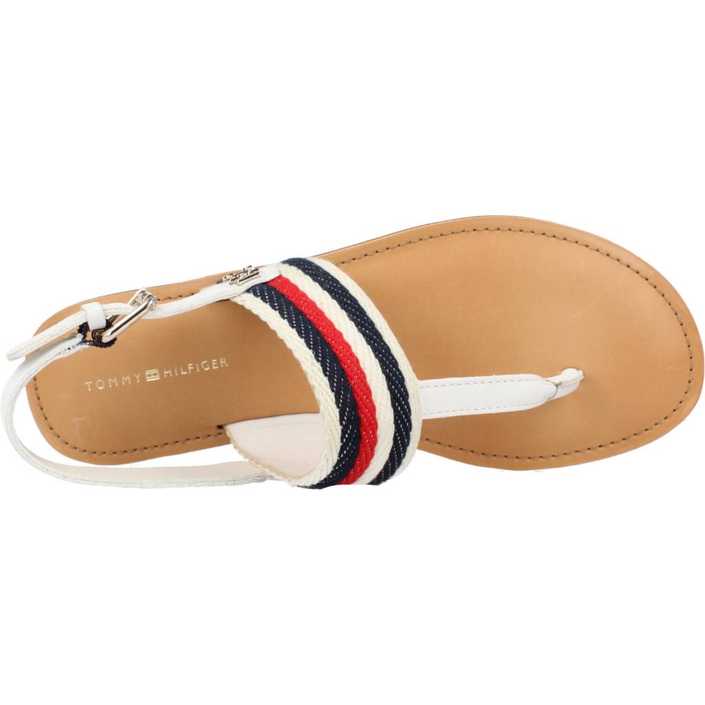 TOMMY HILFIGER FLAT SANDAL CORPORATE en color BLANCO (7)