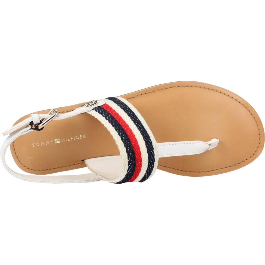 TOMMY HILFIGER FLAT SANDAL CORPORATE en color BLANCO (7)