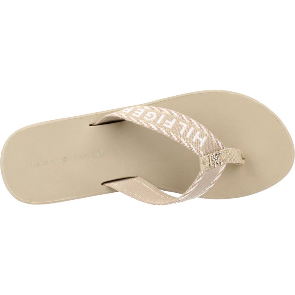 TOMMY HILFIGER WEBBING H WEDGE SA en color MARRON CLARO (7)