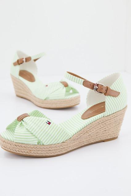 TOMMY HILFIGER HIGH WEDGE SEERSUCKER en color VERDE (1)