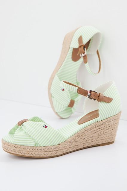TOMMY HILFIGER HIGH WEDGE SEERSUCKER en color VERDE (3)