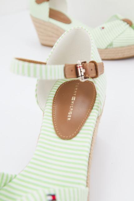 TOMMY HILFIGER HIGH WEDGE SEERSUCKER en color VERDE (4)