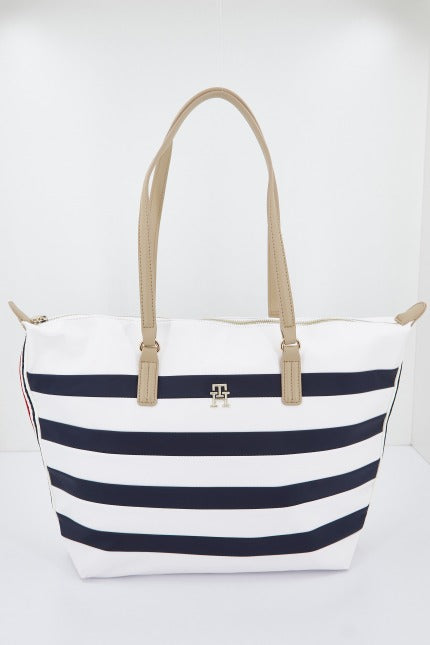 TOMMY HILFIGER AWAW POPPY TOTE CORP STRIPES en color BLANCO (2)