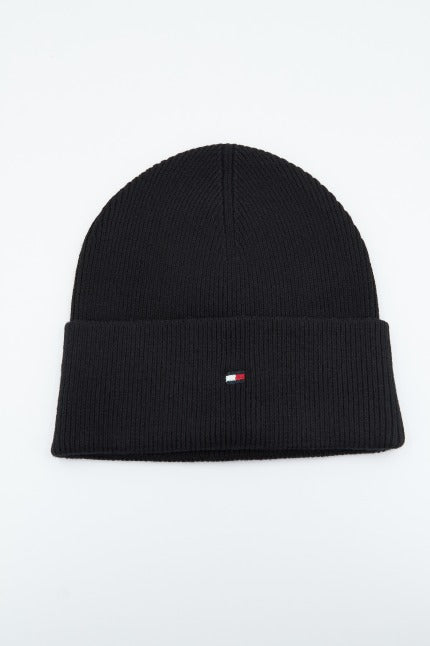 TOMMY HILFIGER SSENTIAL FLAG BEANIE en color NEGRO (1)
