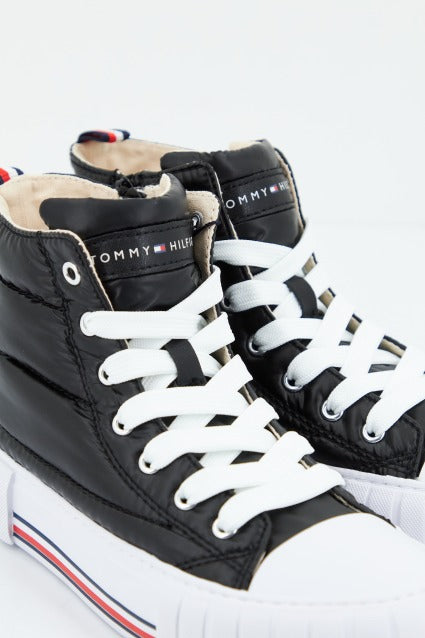 TOMMY HILFIGER HIGH TOP LACE-UP SNEAKER en color NEGRO (4)