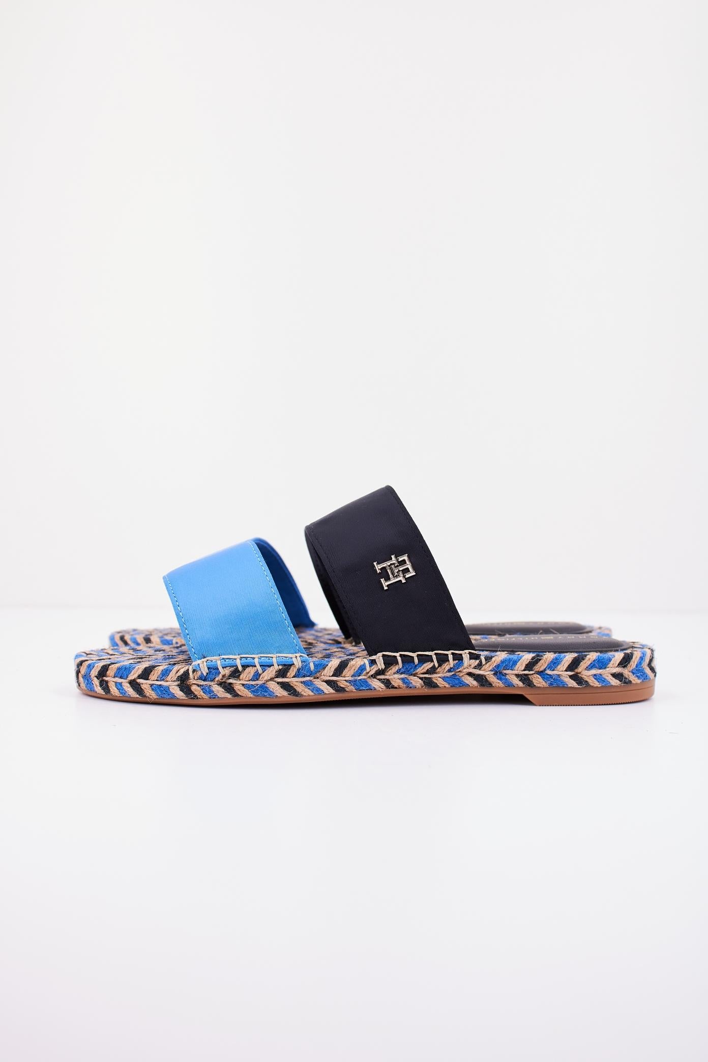 TOMMY HILFIGER TH SATIN FLAT ESPADRILLE en color AZUL (1)
