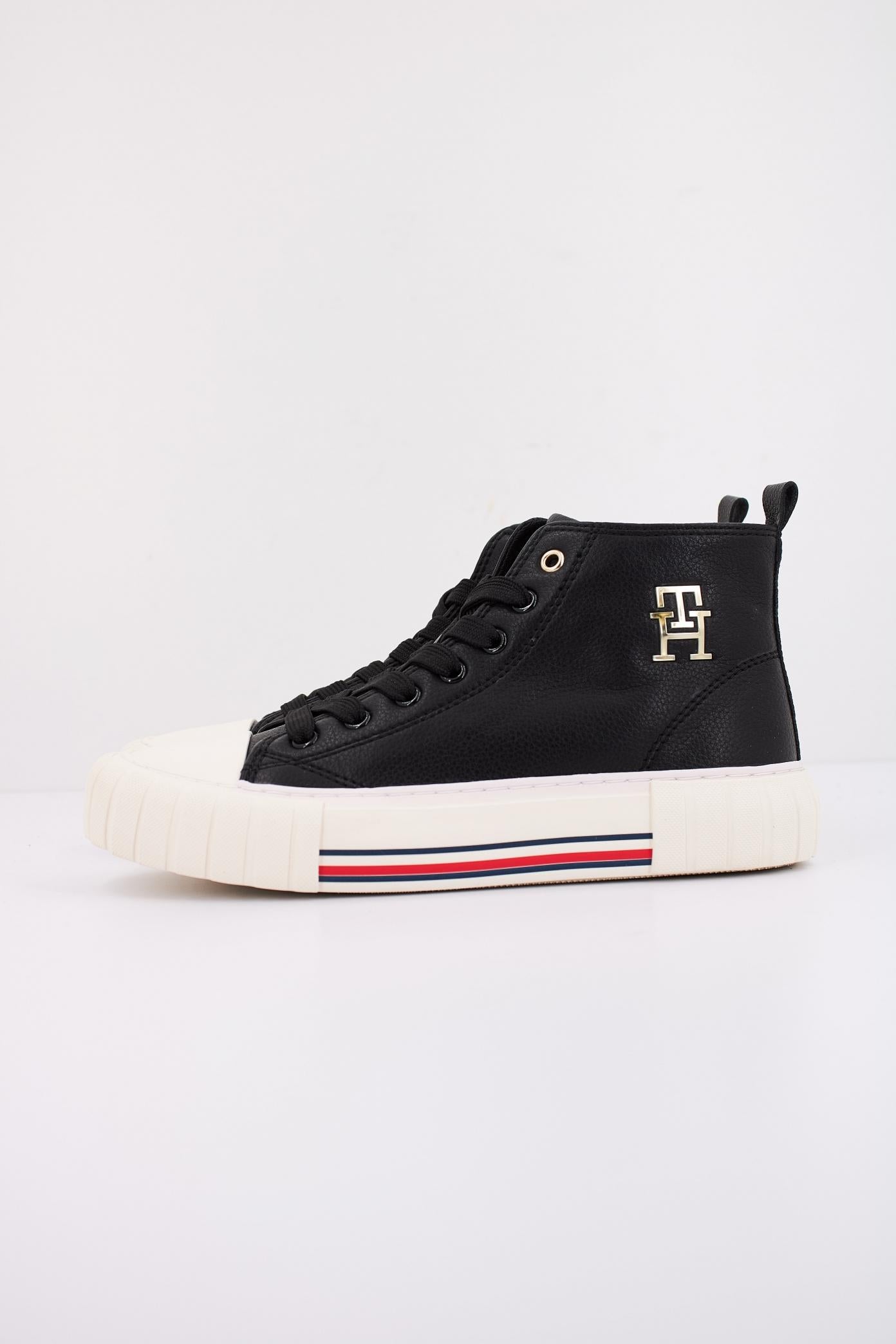 TOMMY HILFIGER HIGH TOP LACE-UP SNEAKER en color NEGRO (1)