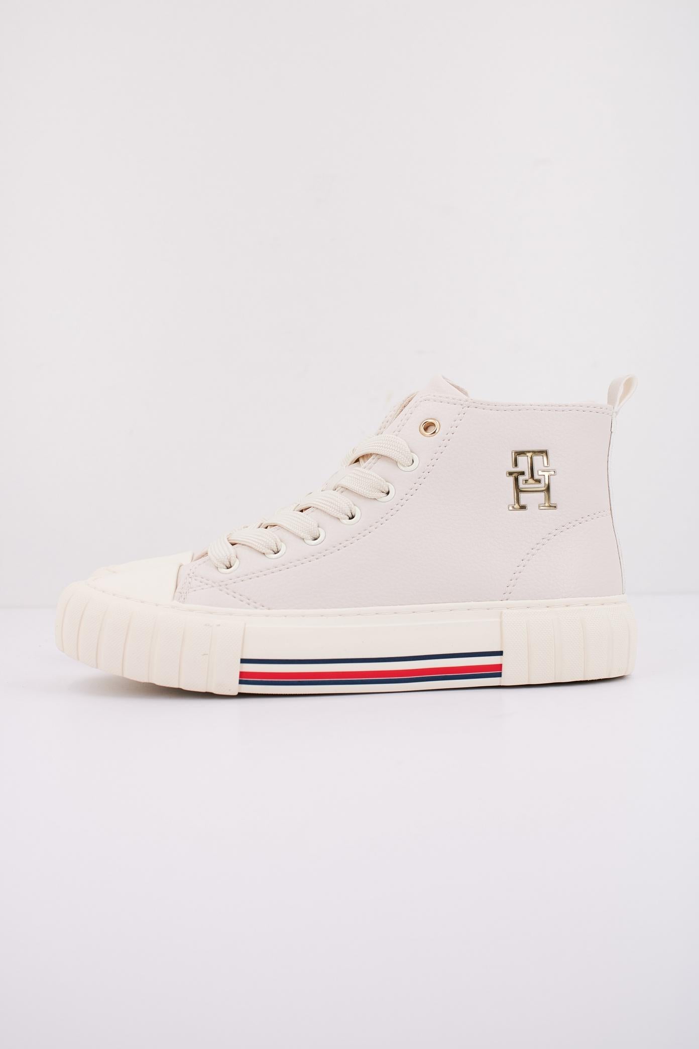TOMMY HILFIGER HIGH TOP LACE-UP SNEAKER en color BLANCO (1)
