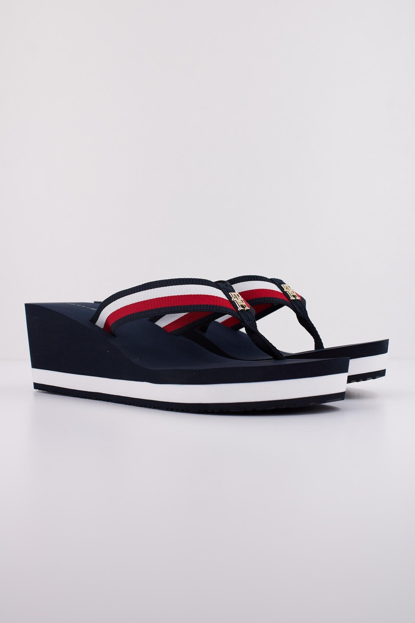 TOMMY HILFIGER CORP MID WEDGE BEACH SAN en color AZUL (2)