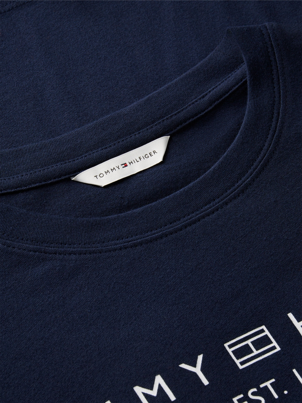 TOMMY HILFIGER REG CORP LOGO C-NK SS en color AZUL (2)