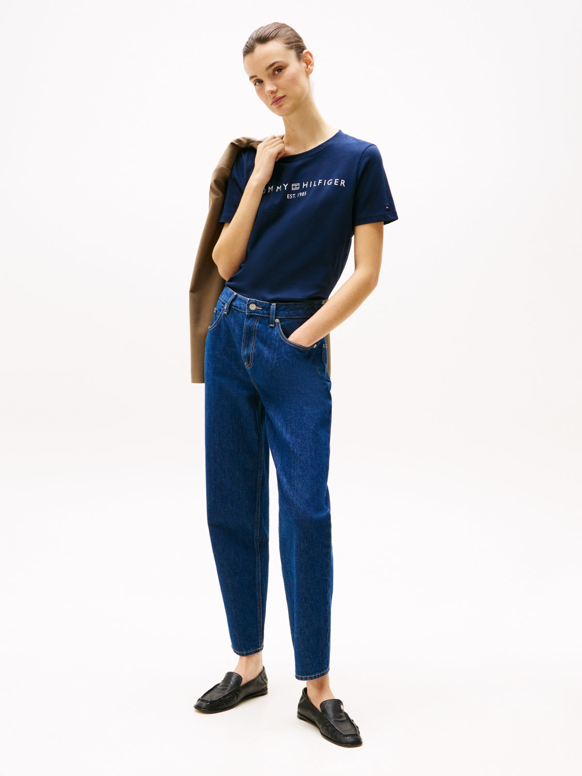 TOMMY HILFIGER REG CORP LOGO C-NK SS en color AZUL (5)
