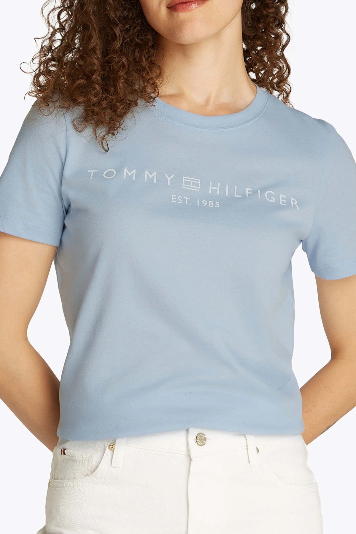 TOMMY HILFIGER REG CORP LOGO C-NK SS en color AZUL (4)