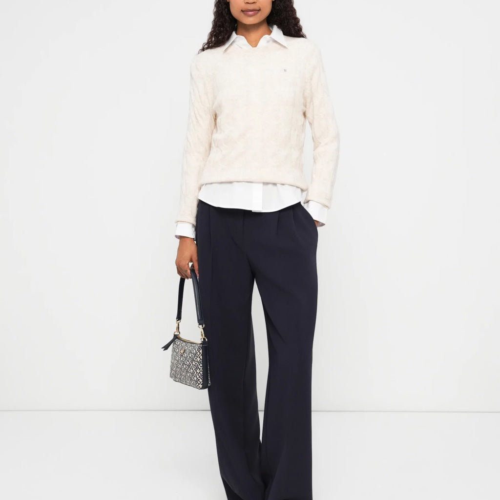TOMMY HILFIGER CO CABLE C-NK LS SWEATER en color BLANCO (3)