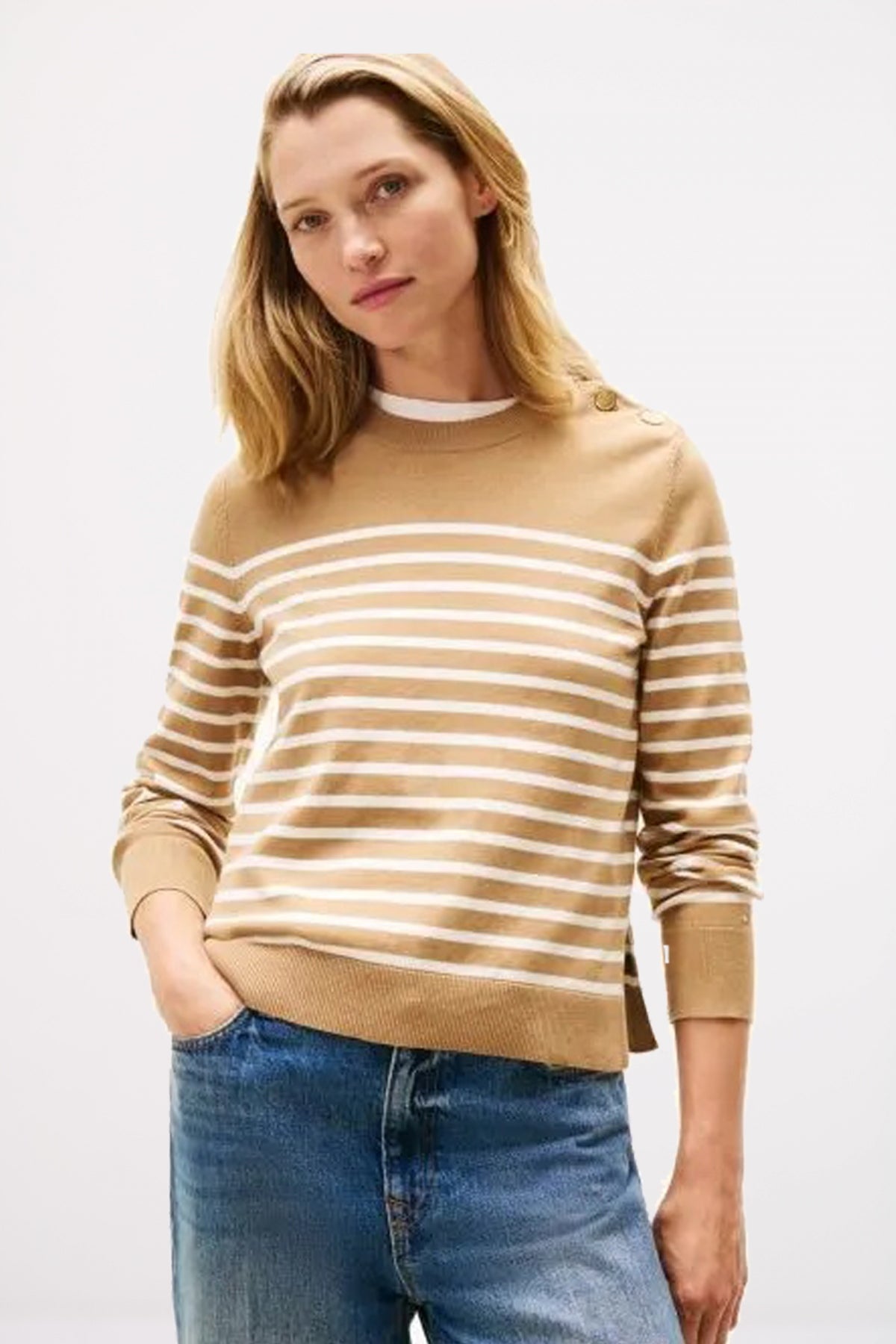 TOMMY HILFIGER CO JERSEY MID GG LS GOLD en color MARRON (1)