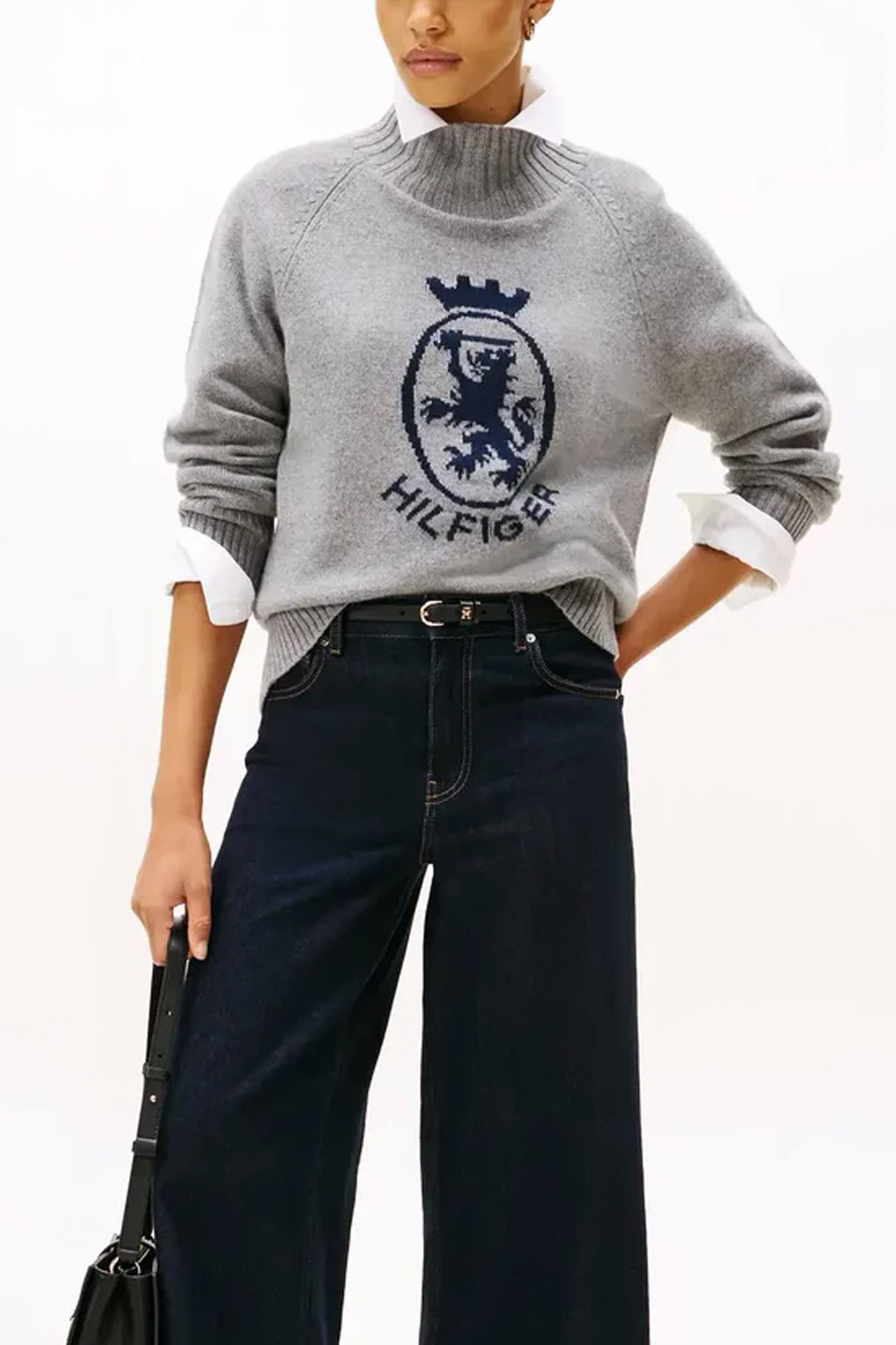 TOMMY HILFIGER WOOL BLEND GRAPHIC MOCK- en color GRIS (3)