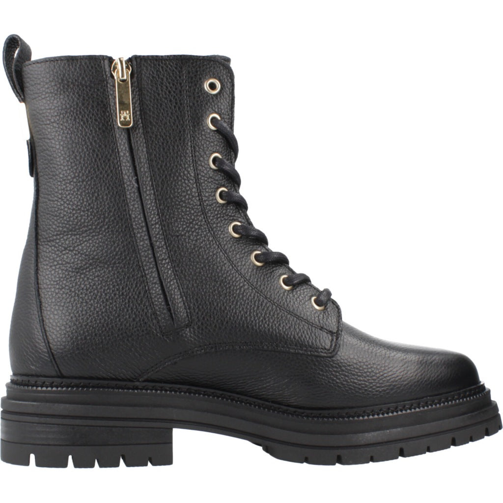 TOMMY HILFIGER TH PLAQUE PEBBLE LACE BOOT WARM en color NEGRO (4)