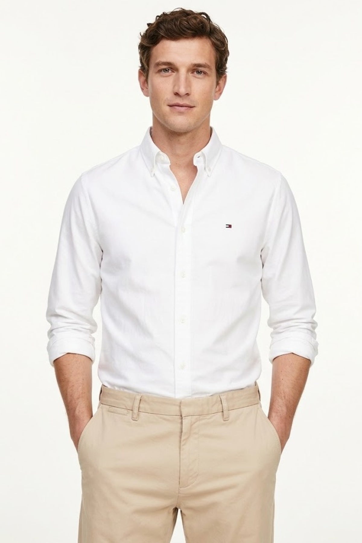 TOMMY HILFIGER MWMW SOLID HERITAGE OXFORD RF en color BLANCO (1)