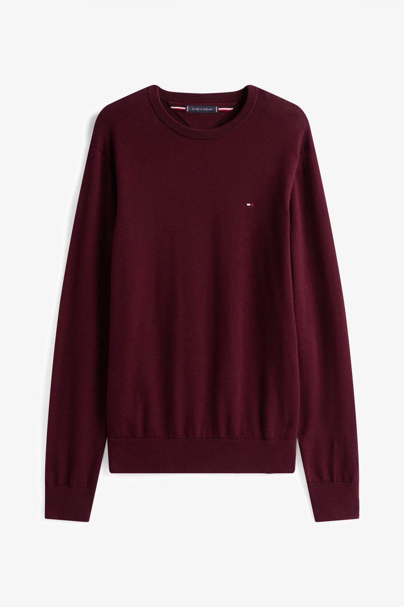 TOMMY HILFIGER ESSENTIAL STRUCTURE CREW en color BURDEOS (2)