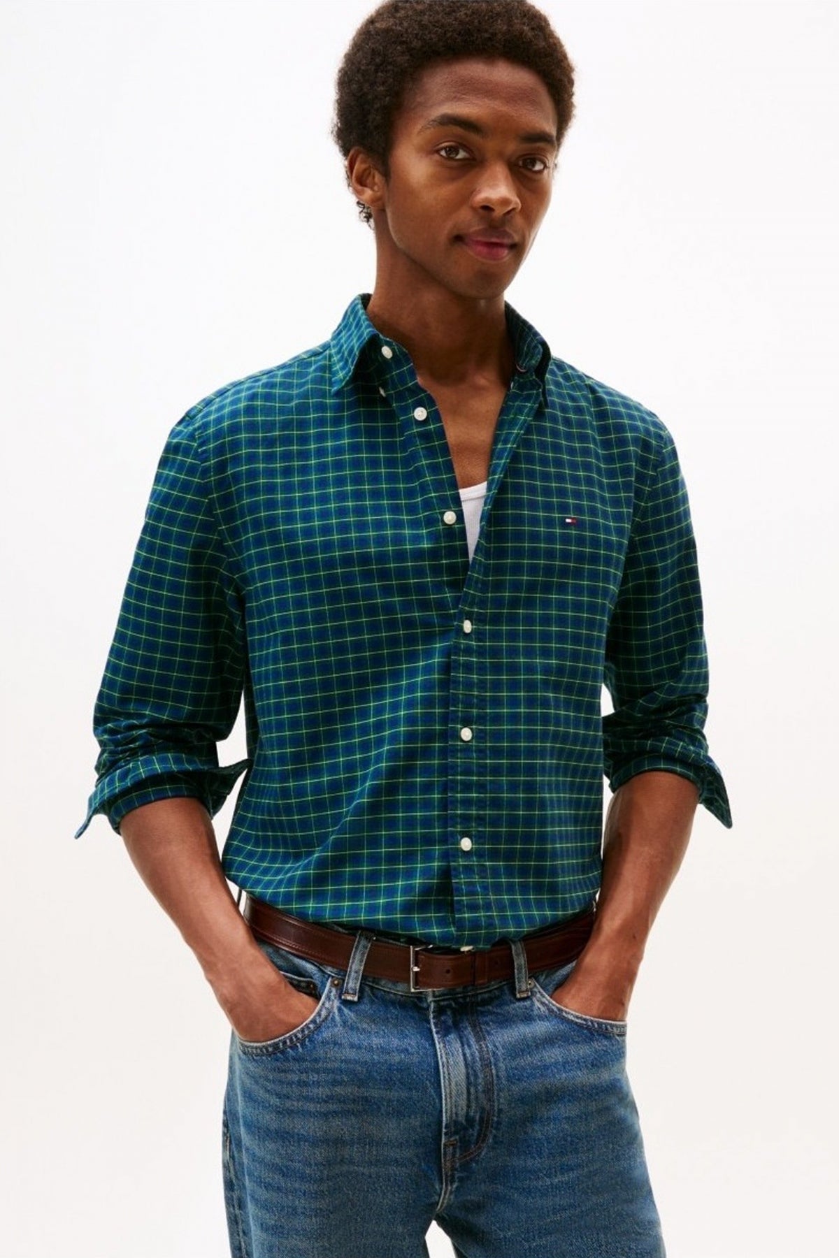 TOMMY HILFIGER HERITAGE OXF SEAS CHECK en color VERDE (1)