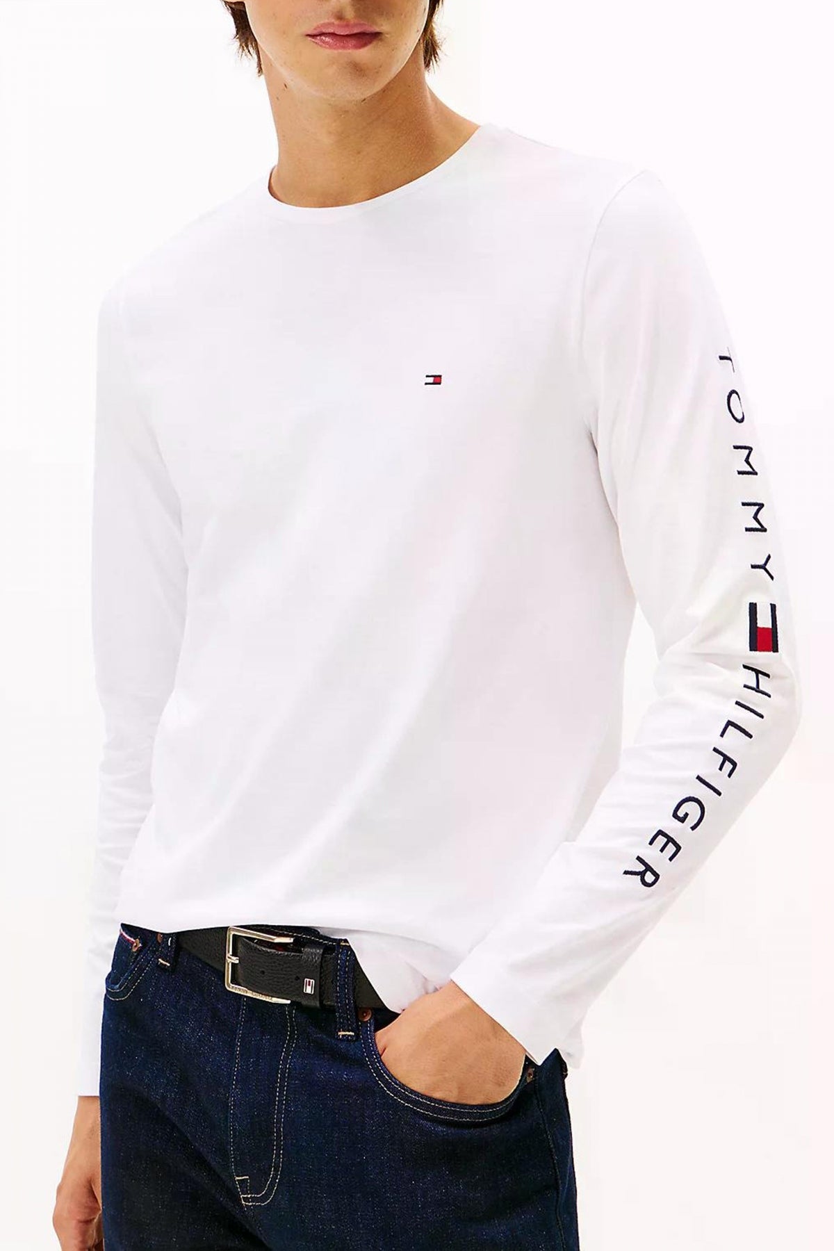 TOMMY HILFIGER TOMMY LOGO LONG SLEEVE T en color BLANCO (1)