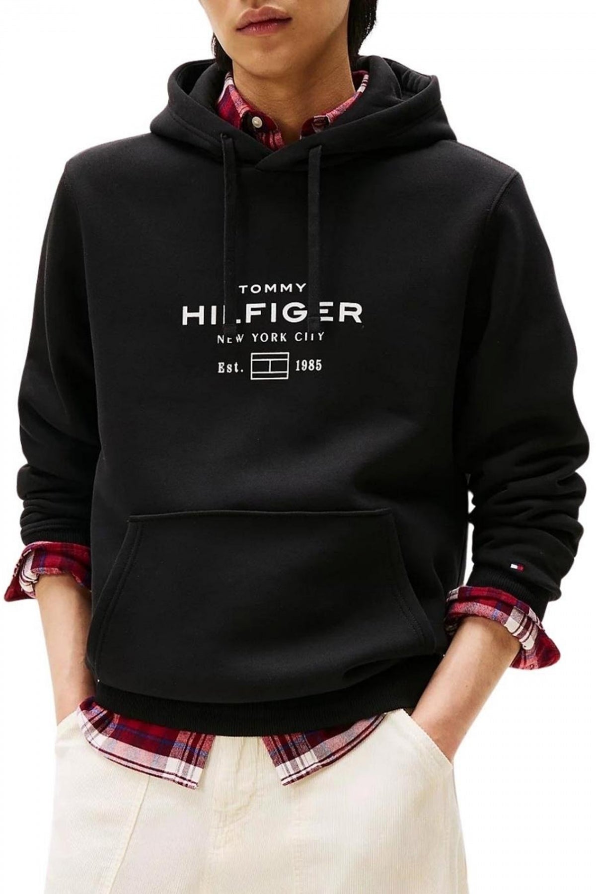 TOMMY HILFIGER OVAL GRAPHIC HOODIE en color NEGRO (1)